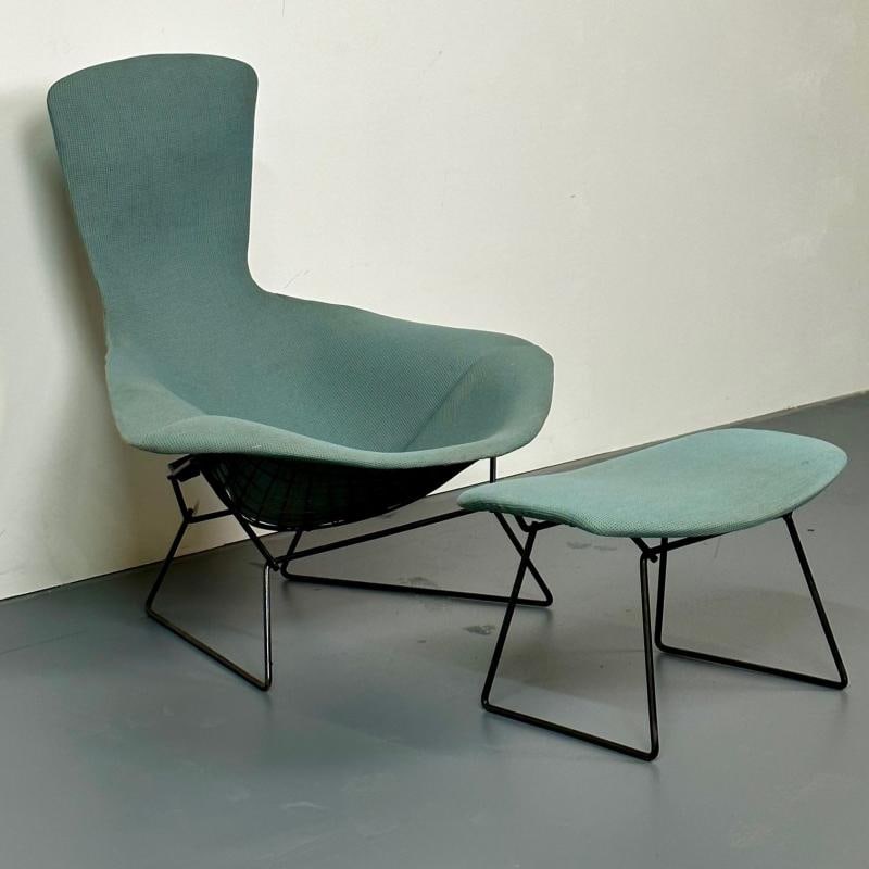 Vintage Harry Bertoia for Knoll Bird Lounge Chair with Ottoman, Labeled, 1960s - 3