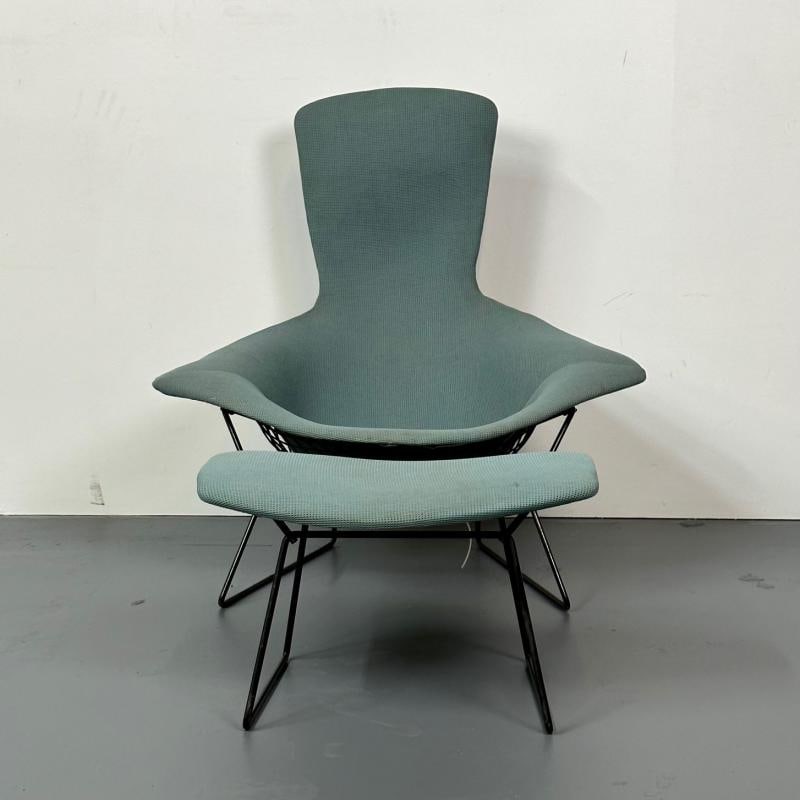 Vintage Harry Bertoia for Knoll Bird Lounge Chair with Ottoman, Labeled, 1960s - 4
