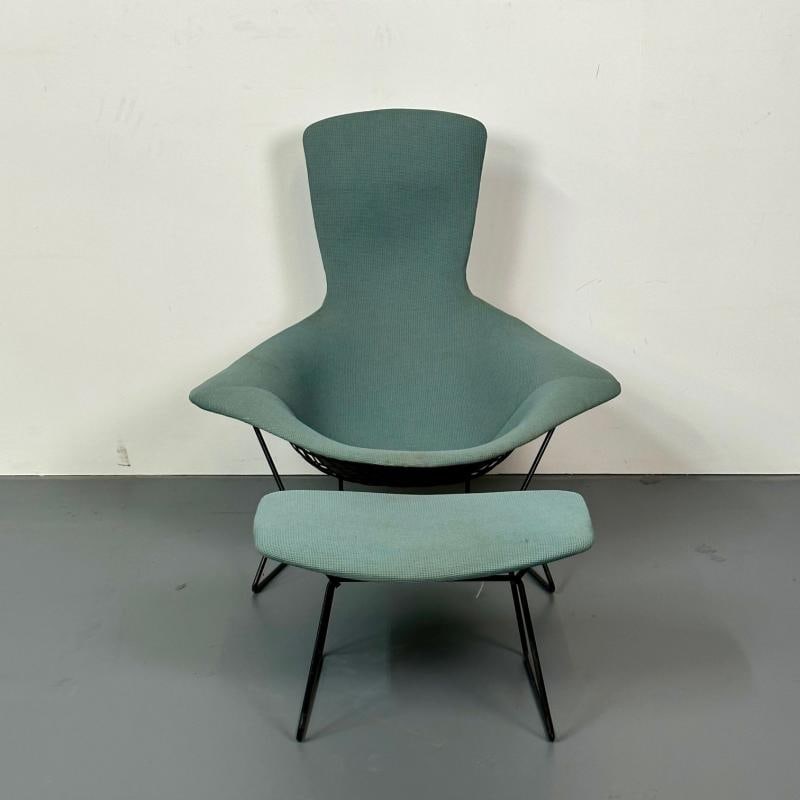 Vintage Harry Bertoia for Knoll Bird Lounge Chair with Ottoman, Labeled, 1960s - 5