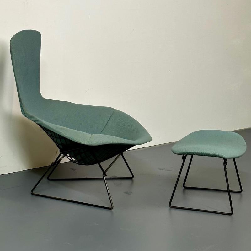 Vintage Harry Bertoia for Knoll Bird Lounge Chair with Ottoman, Labeled, 1960s - 9