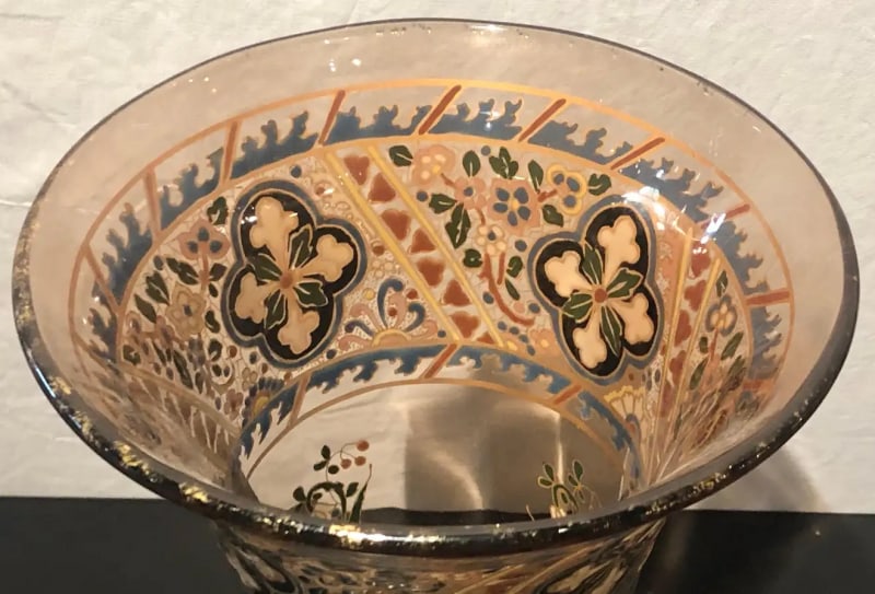 Pair of Antique Palatial French Jeweled Vases or Urns Emile Galle Style - 2