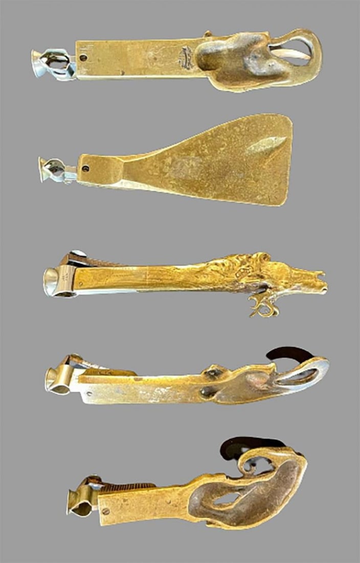 Collection of 5 Antique Metal Cigar Cutters Deer and Elephants - 4