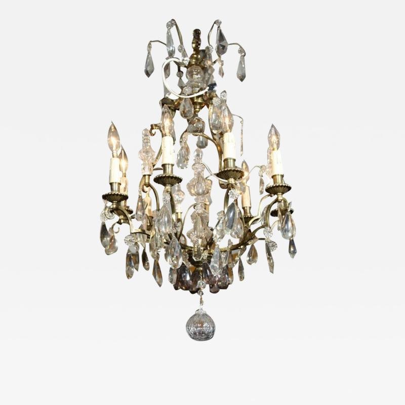 Bronze and Crystal Chandelier - 2