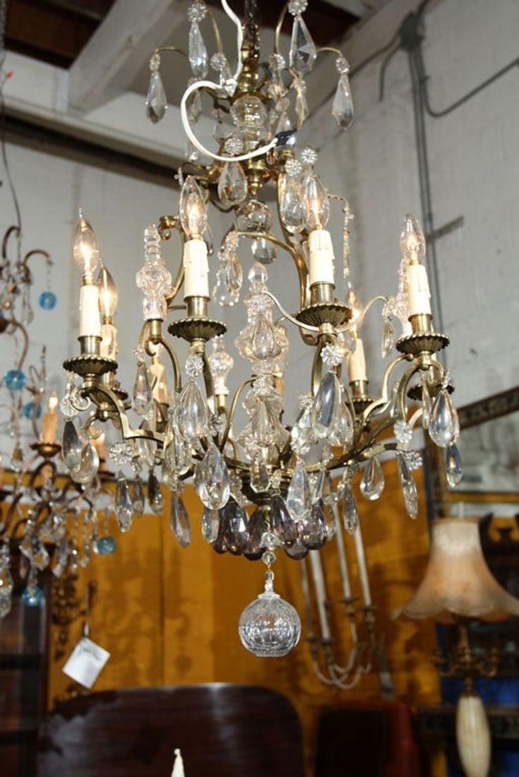 Bronze and Crystal Chandelier - 3