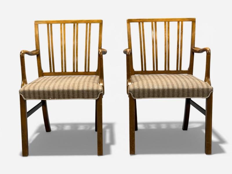 Ole Wanscher, Armchairs, Beech, Fabric, Denmark, 1940s - 4