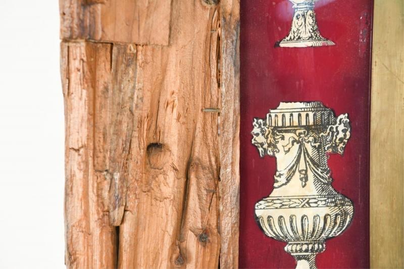 Rustic Italian Wall Mirror with Reverse Painted Classical Vases and Urns - 10