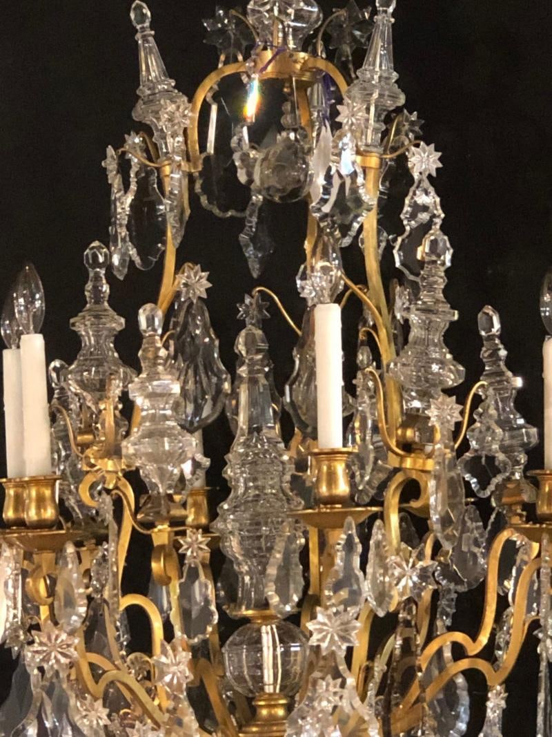 19th Century Bronze and Large Crystal Palatial Chandelier - 4