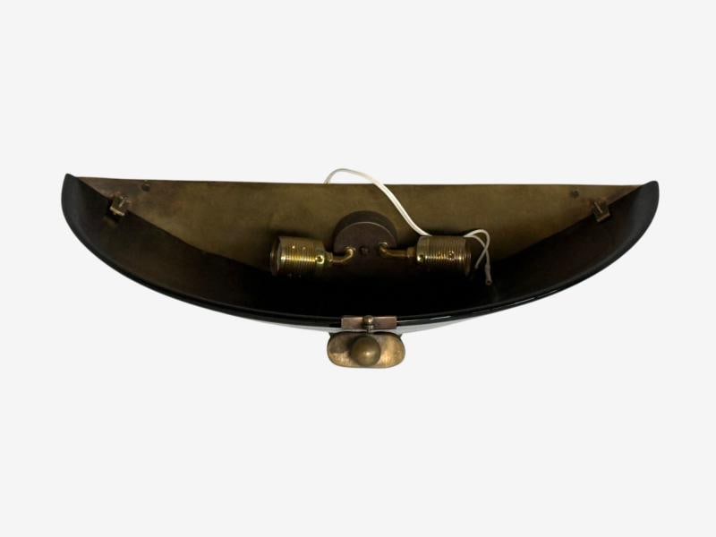 Italian Modern, Black Murano Glass, Brass, Large Sconces, Italy, 1930s - 9