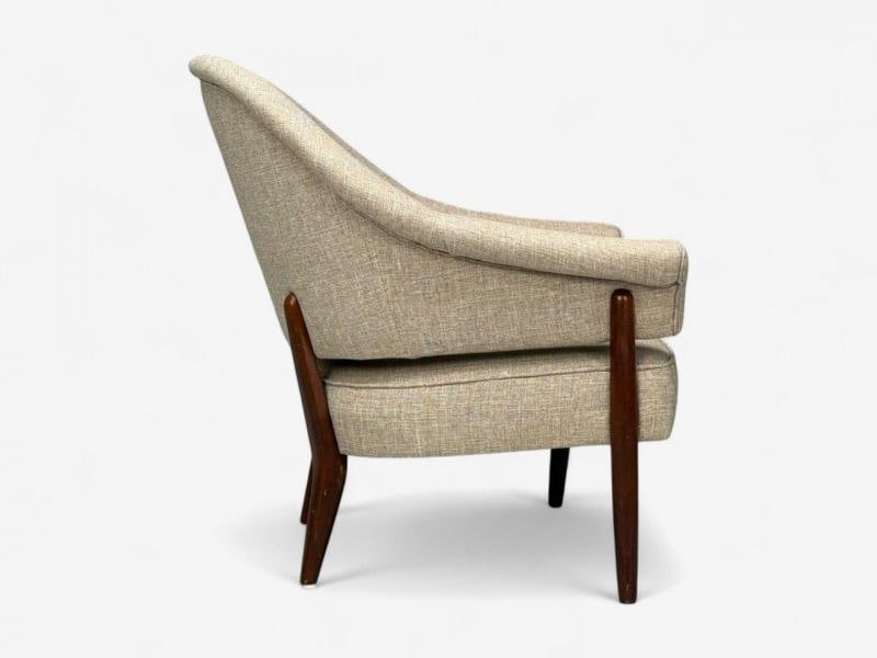 Swedish Modern, Teak, Beige Wool, Floating Lounge Chair, Sweden, 1960s - 8