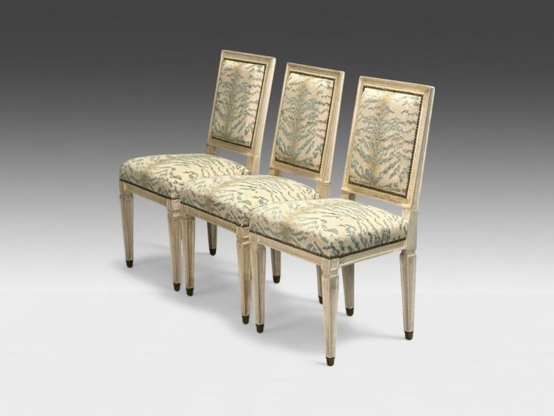 Jean-Michel Frank, Louis XVI Style, Six Dining Chairs, Parchment, France, 1930s - 2