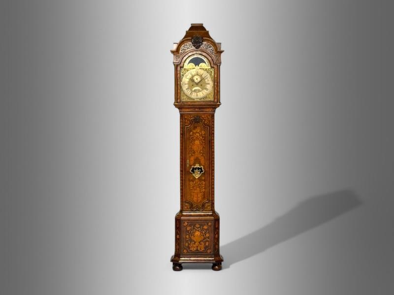 JP Kroese, Dutch Baroque, Marquetry, Moon Face Dial, Grandfather Clock, 18th C - 3