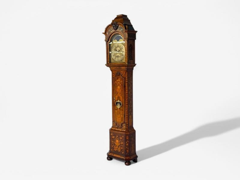 JP Kroese, Dutch Baroque, Marquetry, Moon Face Dial, Grandfather Clock, 18th C - 4