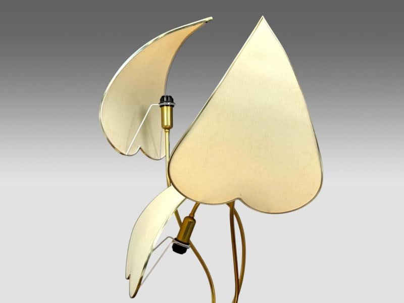 Italian Modern, Gilt Iron, Fabric, Large Table Lamp, Italy, 1970s - 3
