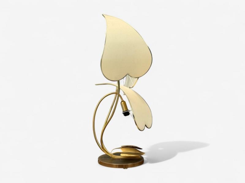 Italian Modern, Gilt Iron, Fabric, Large Table Lamp, Italy, 1970s - 4