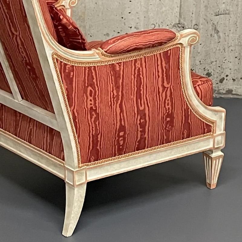 Pair of Louis XVI Style Painted Bergere Arm/Lounge Chairs, Traditional, France - 6
