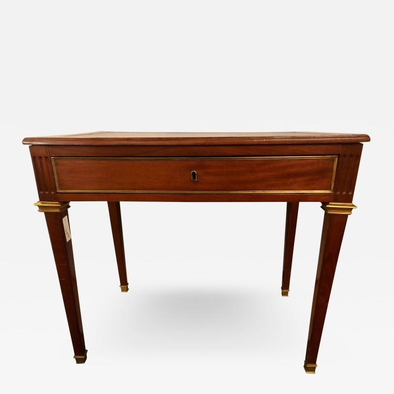 Diminutive Leather Top Desk with Pull-Out Sides and Bronze Mounts Stamped Jansen - 2