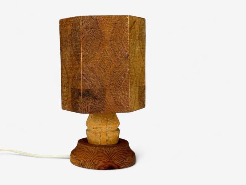 Swedish Modern, Pine, Table Lamp, Sweden, 1970s - 6