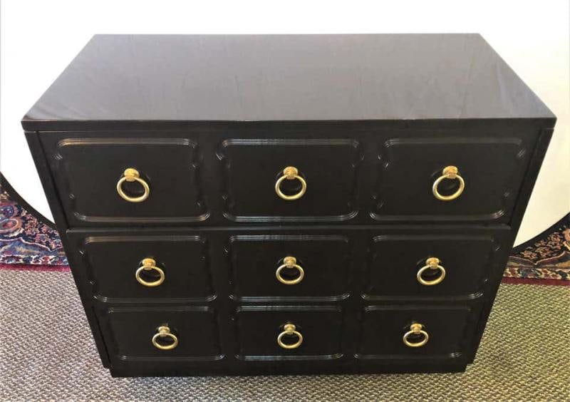 Hollywood Regency Pair of Ebony Refinished Dorothy Draper Style Chests/Commodes - 3