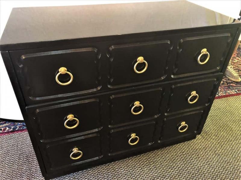 Hollywood Regency Pair of Ebony Refinished Dorothy Draper Style Chests/Commodes - 4