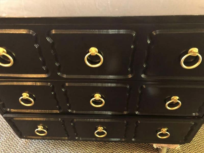 Hollywood Regency Pair of Ebony Refinished Dorothy Draper Style Chests/Commodes - 9