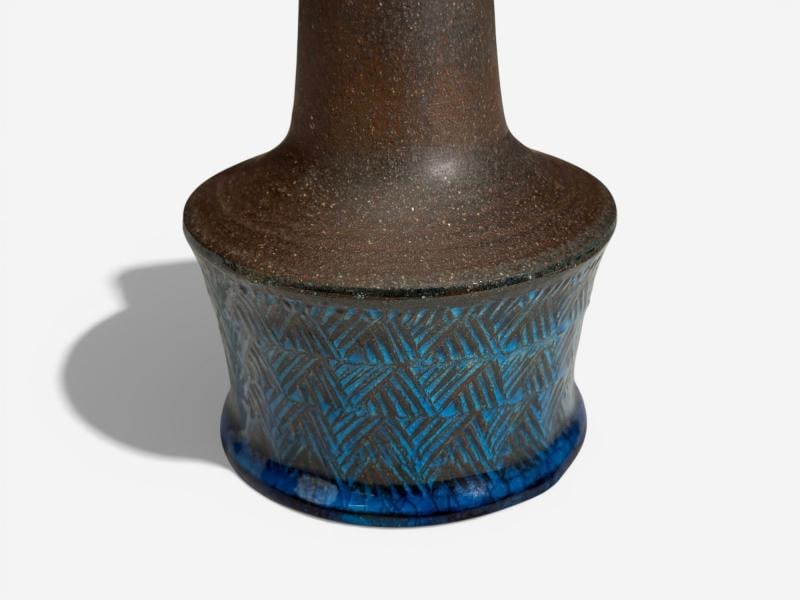 Nils Kahler, Small Table Lamp, Brown Stoneware, Denmark, 1950s - 8
