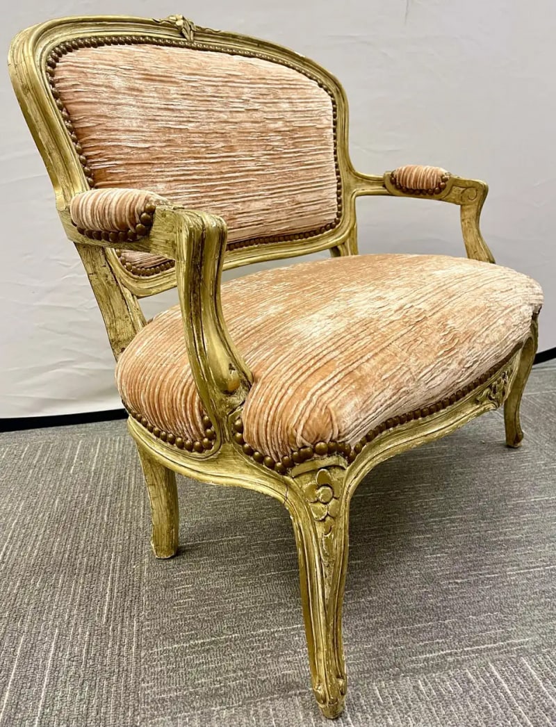Louis XV Style Diminutive Settee, Loveseat, Painted, French - 5