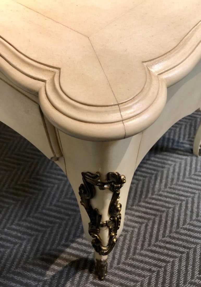 Hollywood Regency Style Parchment Desk Louis XV Style - 4
