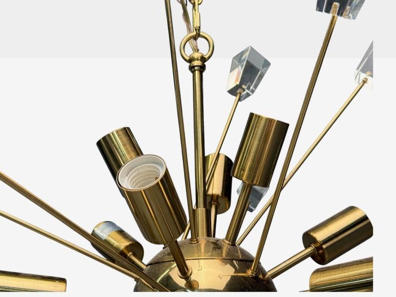 American Modern, Brass, Lucite, Sputnik Chandelier, USA, 1980s - 7