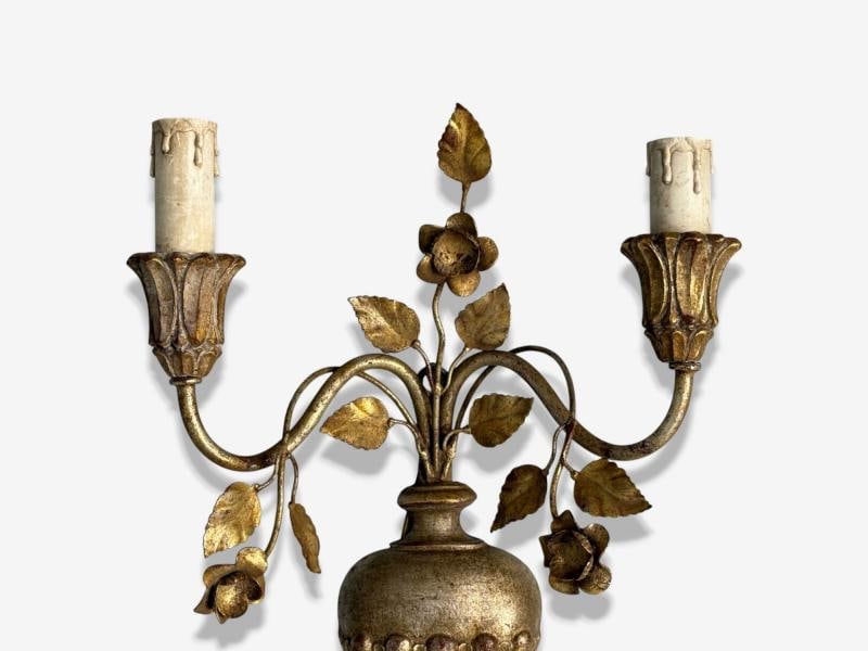 Palladio, Italian Neoclassical, Giltwood, Silver Leaf, Wall Lights, Italy, 1974 - 5