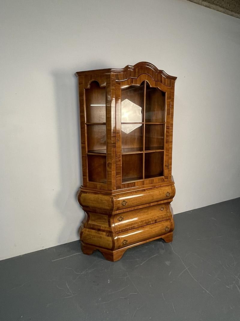 Italian Inlaid Venetian Burlwood Baroque Cabinet, Bookcase, Vitrine or Cupboard - 3