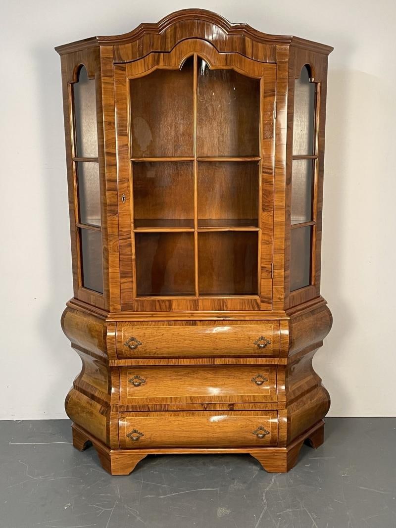 Italian Inlaid Venetian Burlwood Baroque Cabinet, Bookcase, Vitrine or Cupboard - 7