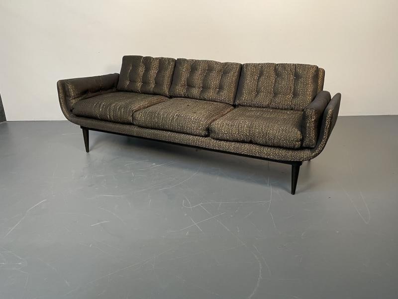 Mid-Century Modern Curved Sofa / Settee, Adrian Pearsall Style, Three-Seater - 4