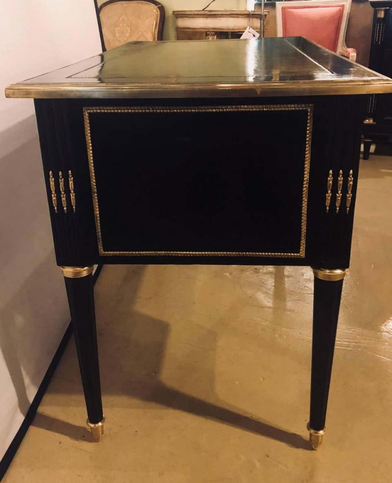 Jansen Styled Ebonized Bronze-Mounted Writing Office Desk Louis XVI Fashioned - 4