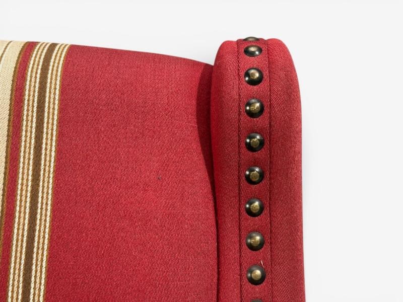 Henning Kjaernulf Style, Lounge Chairs, Red Fabric, Oak, Denmark, 1960s - 7