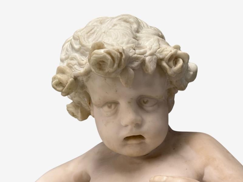 Neoclassical, Faux Marble, Seated Angel Busts on Sleighs, Italy, 1960s - 10