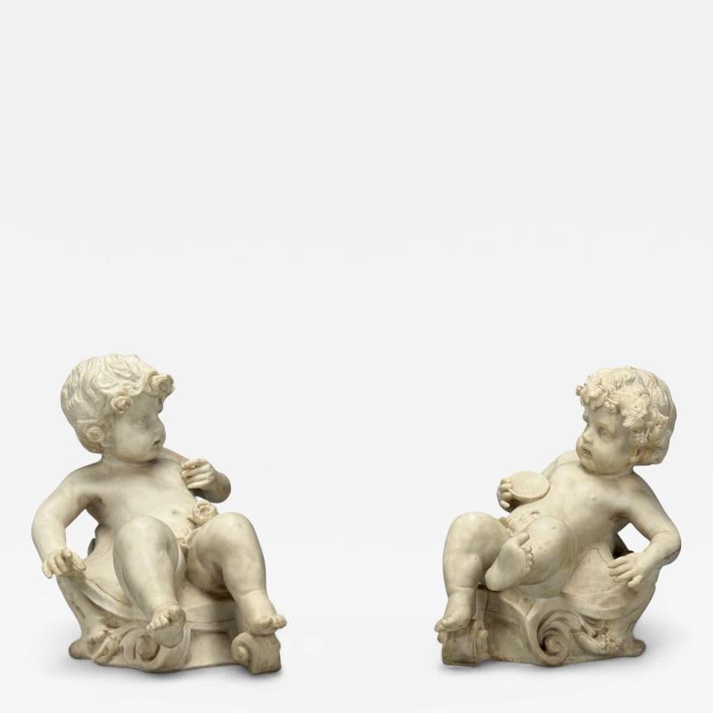 Neoclassical, Faux Marble, Seated Angel Busts on Sleighs, Italy, 1960s: Title: Neoclassical, Faux Marble, Seated Angel Busts on Sleighs, Italy, 1960s Description 1: Neoclassical, Faux Marble, Seated Angel Busts on Sleighs, Italy, 20th c. A finely carved pair of cherubs ea