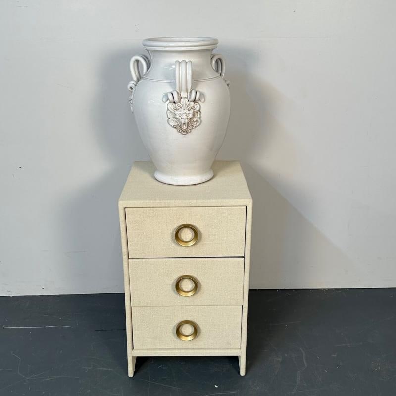 Tri-Handle Large White Ceramic Jug / Vase / Pottery - 6