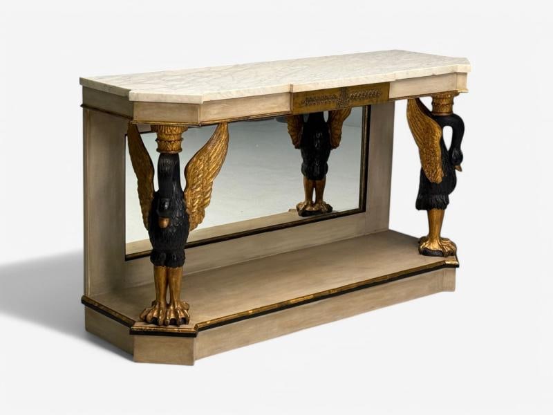 Maison Jansen attr., Hollywood Regency, Giltwood, Mirrored Console Table, 1940s - 5