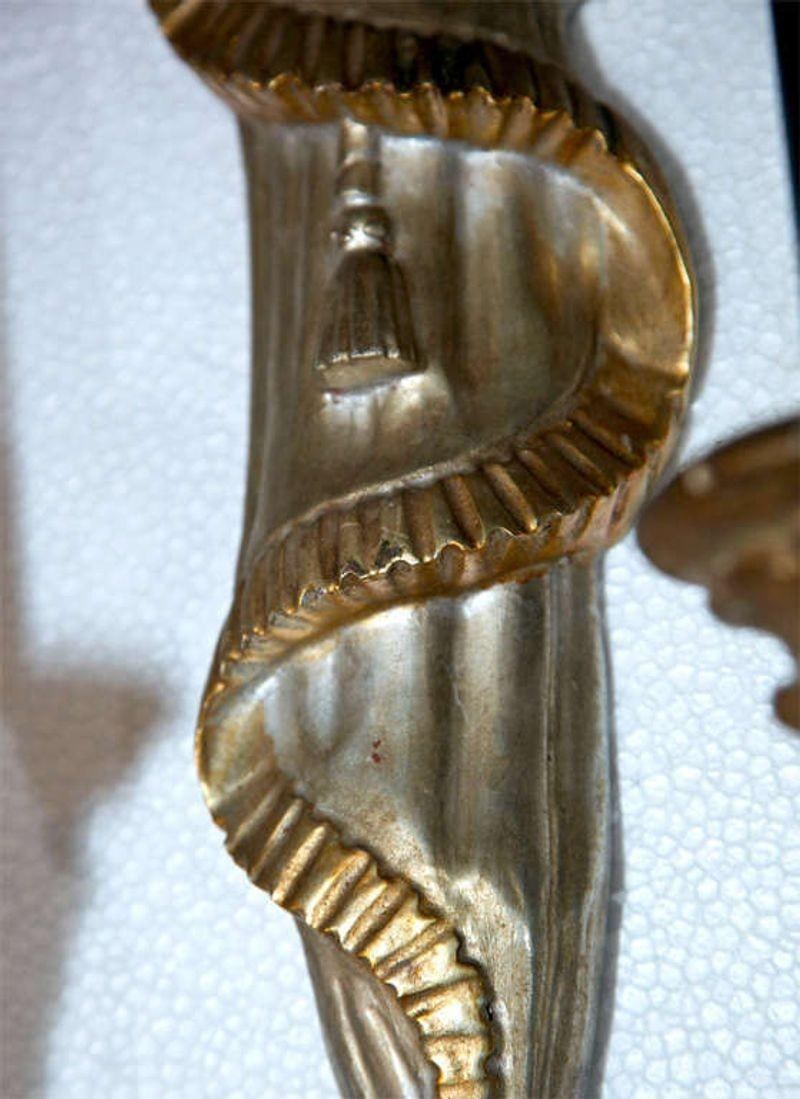 Pair of Dorothy Draper Style Gilded Wall Sconces - 5