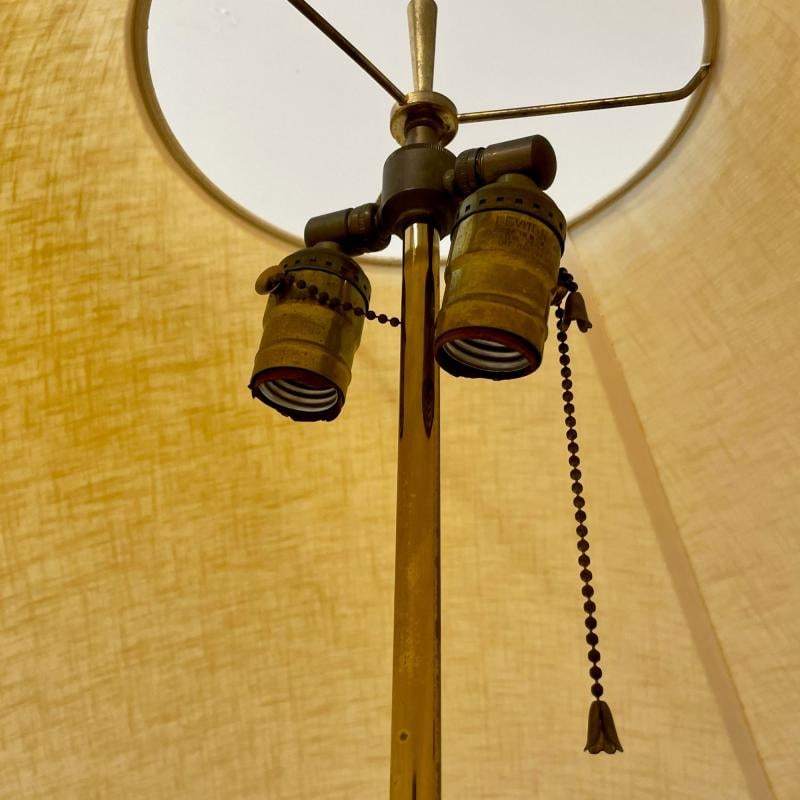 Hollywood Regency, Water Gilt, Fabric, Monumental Table Lamps, USA, 1970s - 7