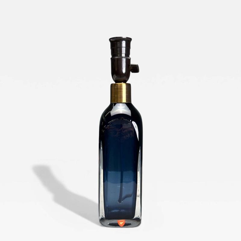 Nils Landberg, Swedish Modern, Blue Tinted Glass, Table Lamp, Sweden, 1960s - 2