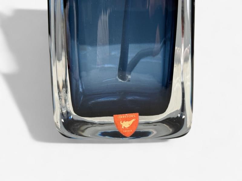 Nils Landberg, Swedish Modern, Blue Tinted Glass, Table Lamp, Sweden, 1960s - 9