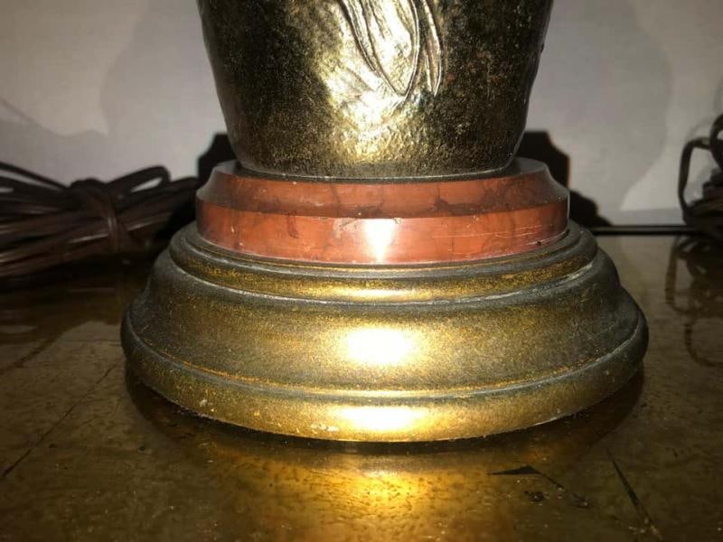 Pair of Art Nouveau Figural Urns Mounted as Lamps - 3