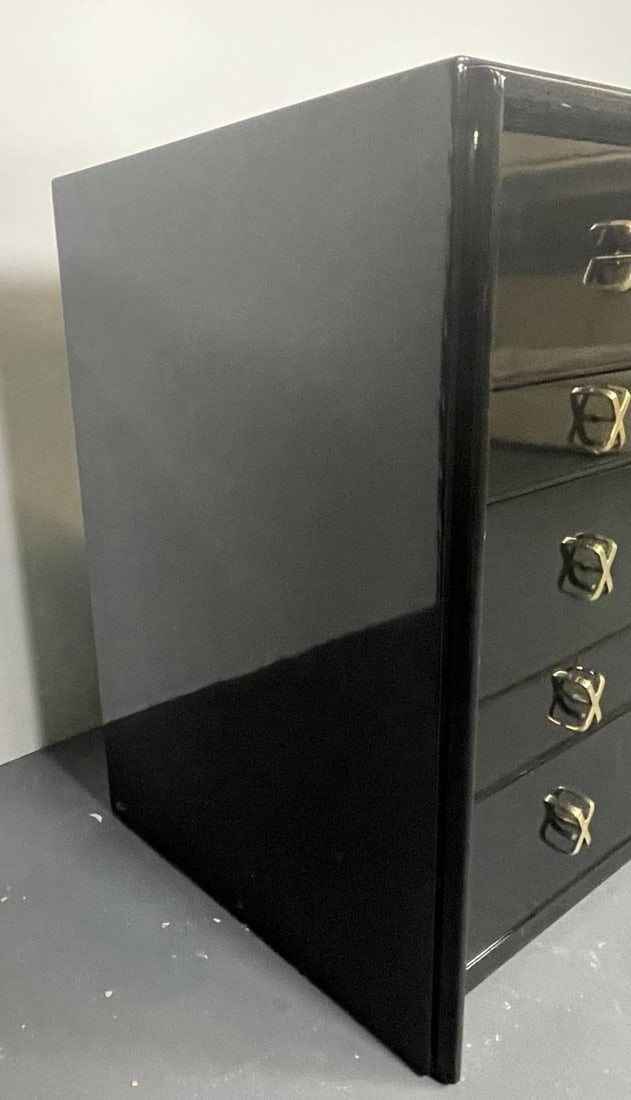 Hollywood Regency Ebony Dresser or Chest, Paul Frankl / John Stuart, Refinished - 7