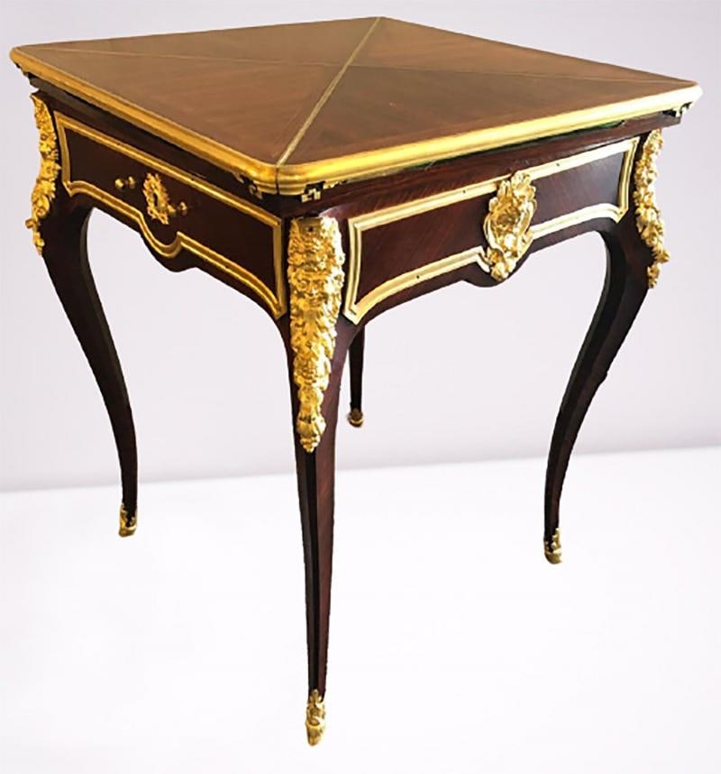 19th Century French Ormolu Folding Card Envelope Table, Signed P. Sormani - 2