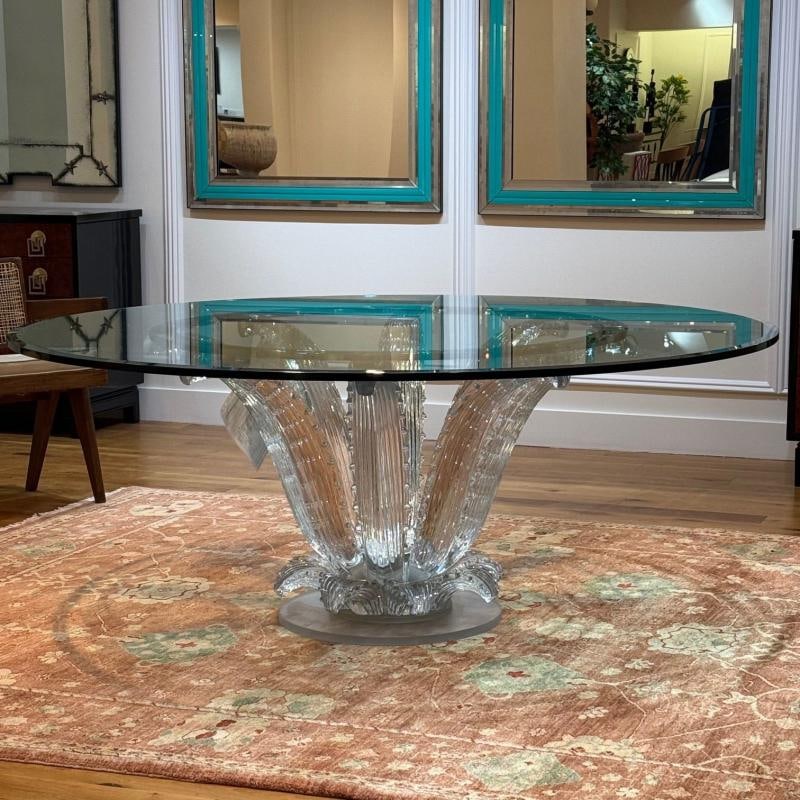Lalique, Modern Cactus Center Table, Clear Crystal, 72" Glass, France, 1984 - 6