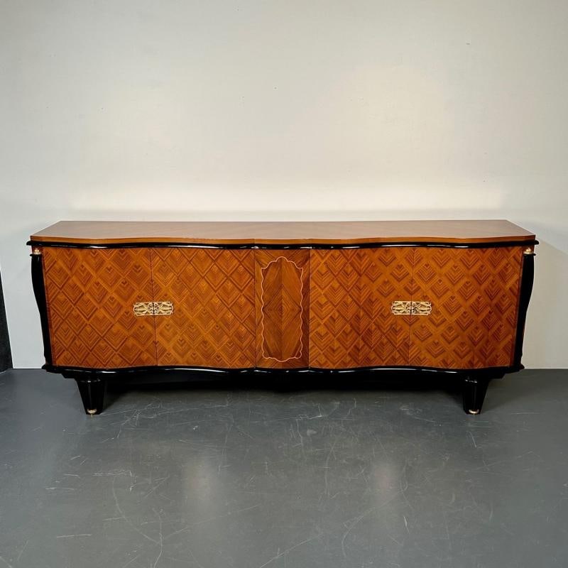 Large French Art Deco Marquetry Sideboard, Buffet, Rosewood, Walnut, Marquetry - 2