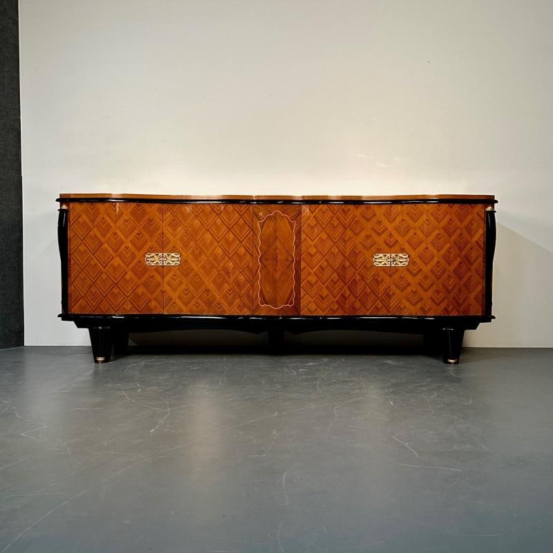 Large French Art Deco Marquetry Sideboard, Buffet, Rosewood, Walnut, Marquetry - 3