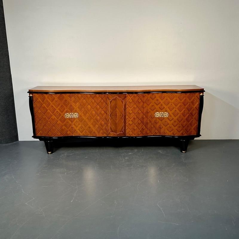 Large French Art Deco Marquetry Sideboard, Buffet, Rosewood, Walnut, Marquetry - 4