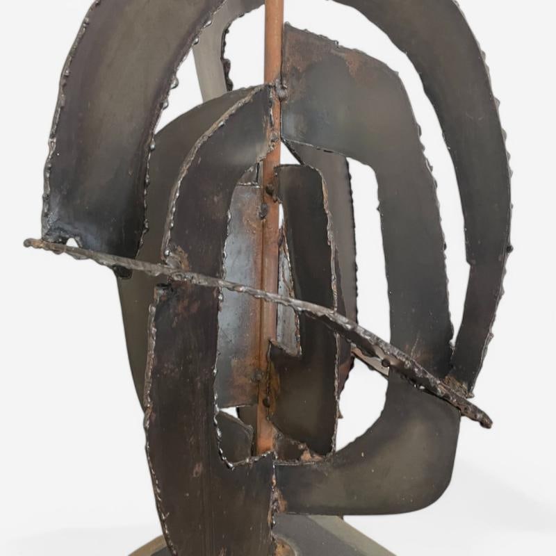 Harry Balmer, Brutalist Mid Century Modern, Blackened Steel, Table Lamp, 1970s - 4